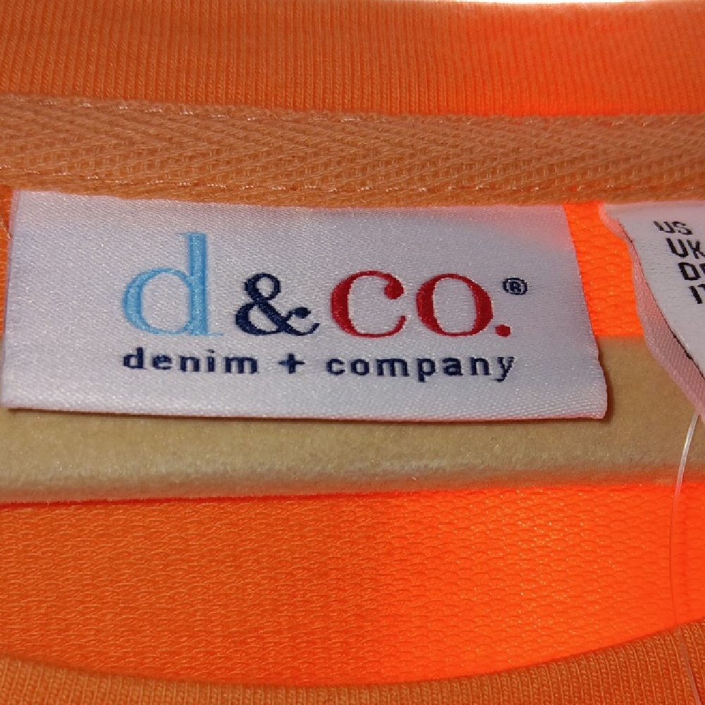 Denim & Co Orange and White Gradient Women's Jersey Top Size L - Picture 2 of 6